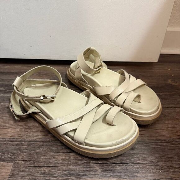 ALOHAS Buckle Up Gladiator Sandals In Cream In Neutrals Size 40 - Picture 1 of 8